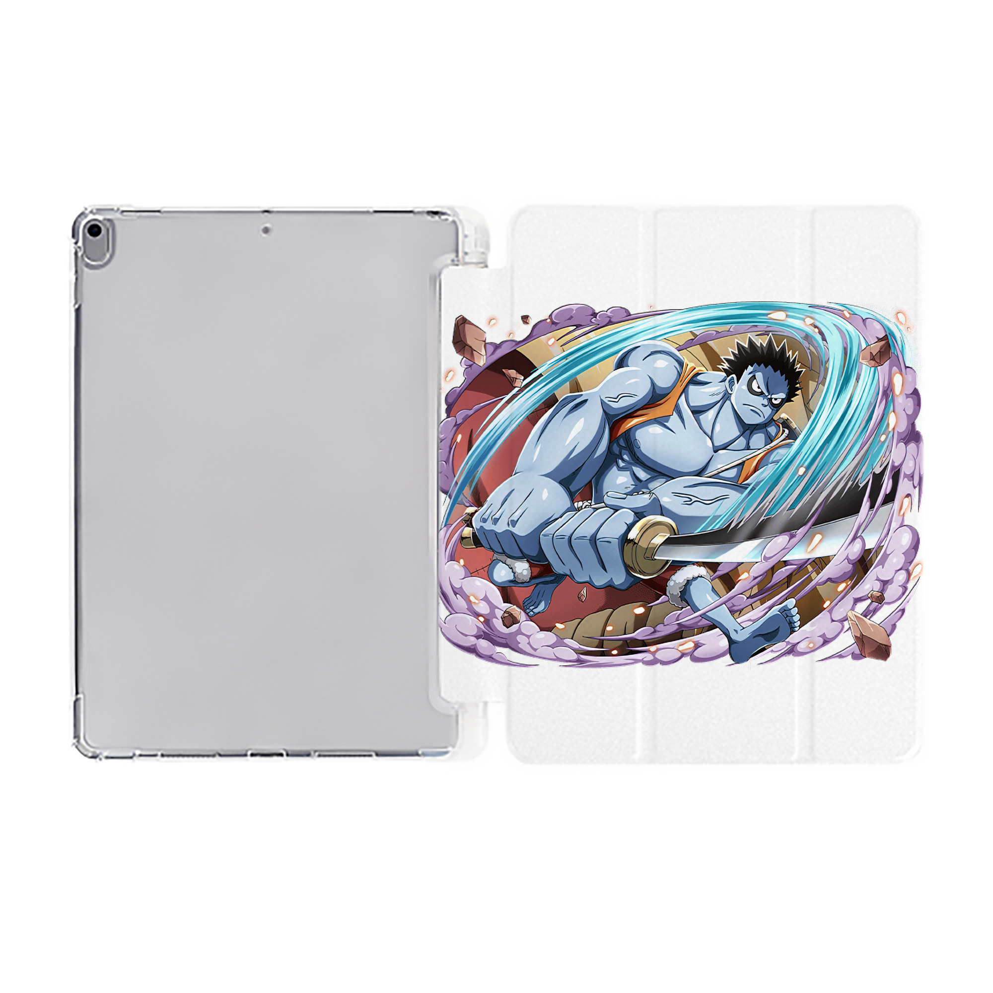 （画像用） ワンピース モンキー・D・ルフィ ONE PIECE Monkey D. Luffy IPad ケース ペン収納付き 三つ折りスタンド PUレザー×シリコン 対応機種9.5/10.5/10.9インチ